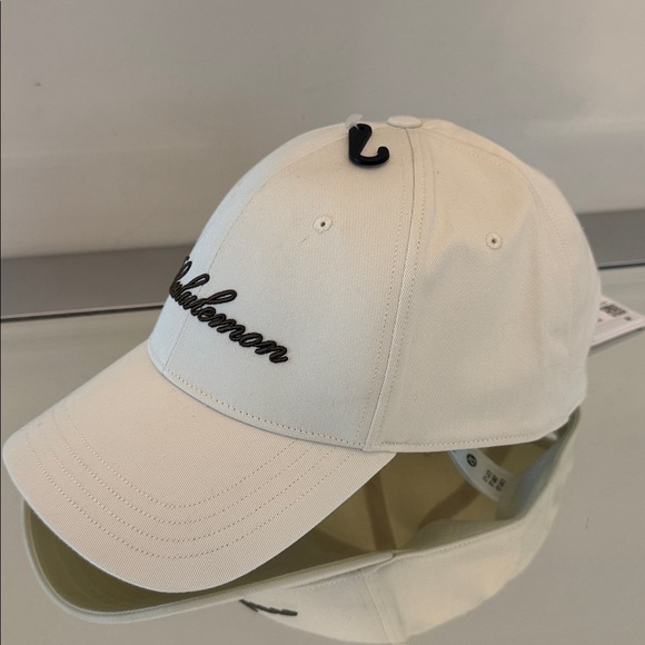 🆕 LULULEMON Structured Ball Cap Script NWT Light Ivory/Olive Brown - Picture 5 of 15
